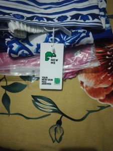 Blue &amp; White Pattern Maxi Skirt