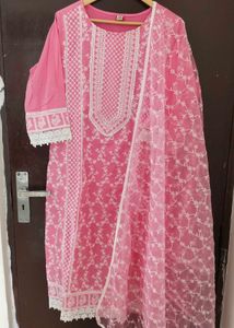 New Unused PureCotton Full Embroidery Suit