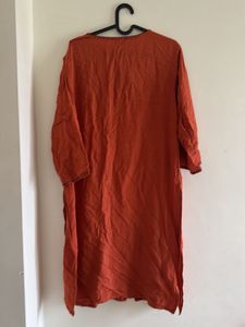 Orange Embroidered Kurta