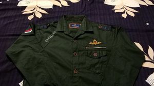 Olive Green Embellished Shirt