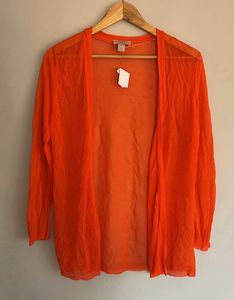 Orange Cardigan - Lightweight Knit
