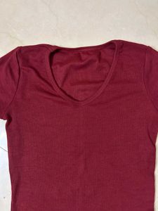 V Neck Crop Top