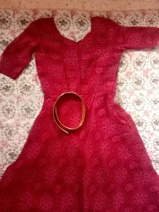 Umbrella Gown With Golden Belt