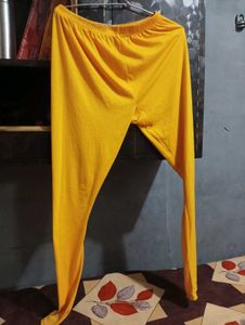 Yellow Cotton Linen Leggings