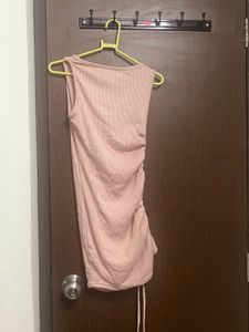 Ribbed Pink Mini Dress