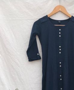 Kurta Straight Blue Plain