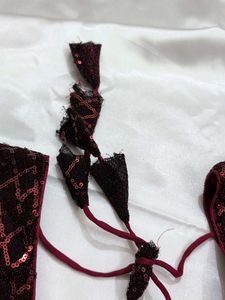 Sequined Maroon Blouse