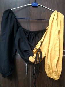 Stylish Two-Tone Crop Top