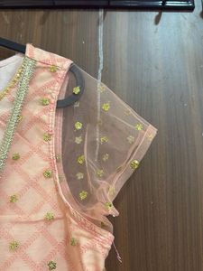 Peach Embroidered Kurta Set
