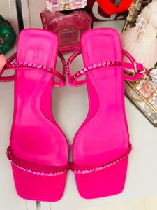 Zara Pink Rhinestone Strappy Heels