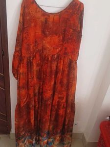 A Rust Colour Indo Western Gown, Comfortable ,