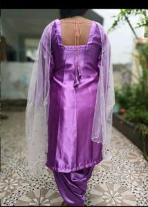 Pruple Satin Salwar Suit