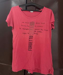Red Graphic Tee with Inspirational Quotes