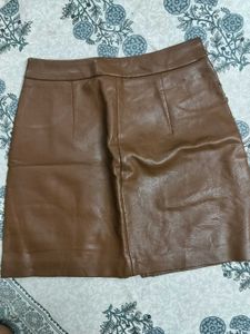 A Mini Leather Skirt