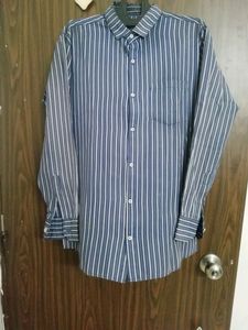 NAVY BLUE AND WHITE LINING SHIRT