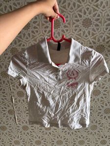 Casual White Polo T-Shirt