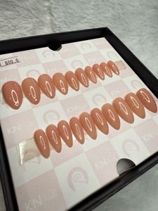 Nude Press In Nails Almond Shape
