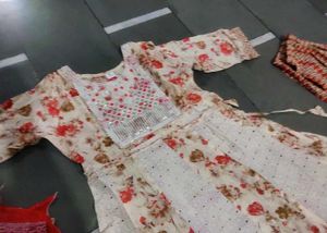 Chikankari Frock Pant Dupatta Set