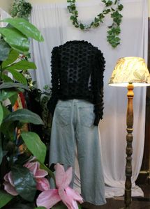 Zara Textured Floral Applique Jacket