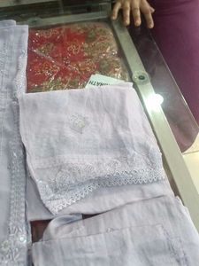 Lavender Embroidered Salwar Kameez Fabric