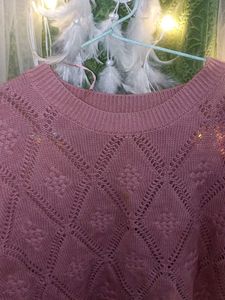 Dusty Rose Knit Sweater with beautiful detailing