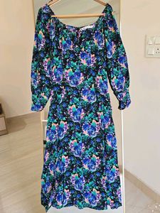 ZARA Floral Print Midi Dress