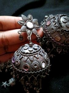 Vintage Silver Jhumka Earrings
