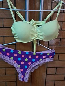 Combo Of Four Imported Fabric Bra N Panty