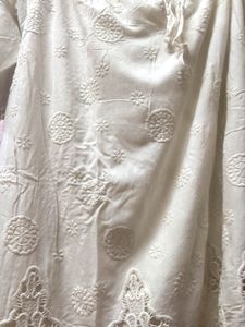Designer Off-Shoulder Embroidered Cutwork Top