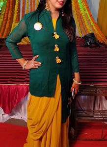 Green &amp; Yellow Kurta Set