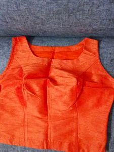 Orange raw silk  choli cut never used Blouse