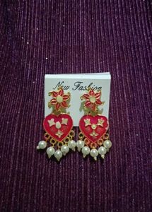 🏵️Heart &amp; Flower Drop Earrings🏵️