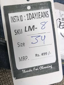 LM-08 Size-34 Blue Denim Jeans