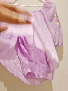 Embroidered Lavender Top