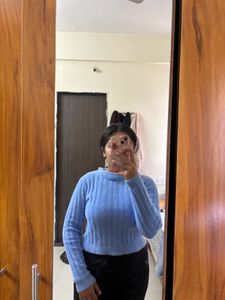 Blue Fuzzy Knit Sweater