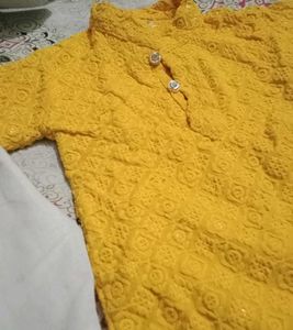 Baby Kurta Pajama Set - Yellow