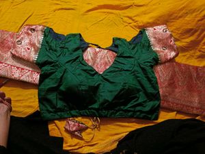 New pure Silk Saree With Stitched Blouse