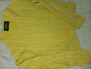 Yellow Cable Knit Sweater