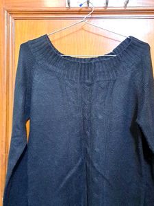 Korean Black Knit Pullover