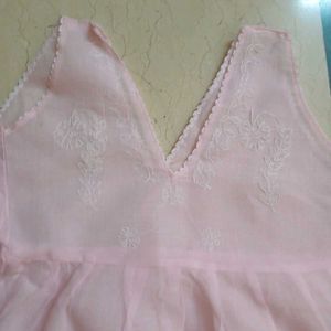 New Pink Baby Chikan work Chemise