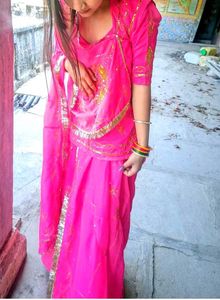 Elegant Hot Pink Rajputi Poshak