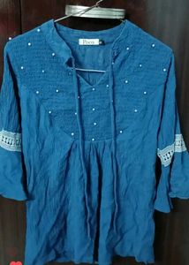 Blue Boho Top