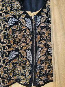 Elegant Beige Embroidered Anarkali Suit