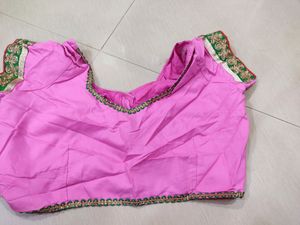 Pink Saree With Blouse