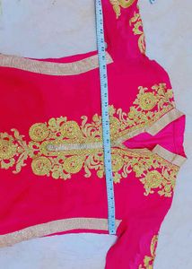 Pink &amp; Gold Embroidered Kurta Set