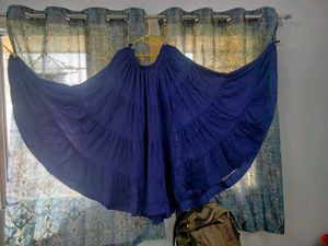 Flowy Blue Navratri Skirt