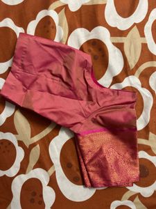 Brand New Silk Saree Cream Color With Pink Border