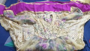 Beautiful Floral And Net Anarkali Gown