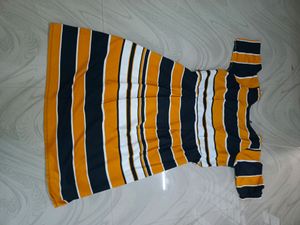 Yellow Kurta Black &amp; White Strap