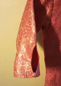 Women Brocade Kurti Floral Print Cotton